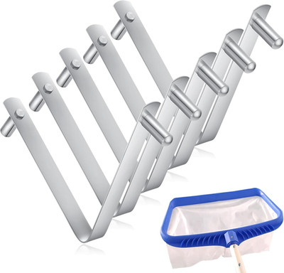 5PCS Pool Pole Clips, V-Shaped Stainless Steel Pool Brush Clip - 304 Rustproof D