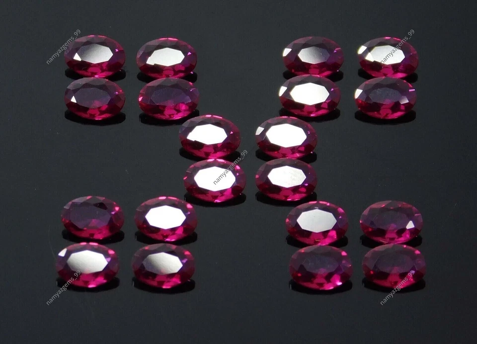 20 Pic Natural Ruby Red Oval shape CERTIFIED Loose Gemstones 7x5 MM Lot - Image 4 of 4