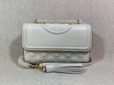 NEW Tory Burch Fleming Ivory Leather Small Convertible Crossbody