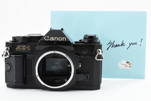 [ Near MINT+++ ] Canon AE-1 Program Black 35mm SLR Film Camera Body From JAPAN