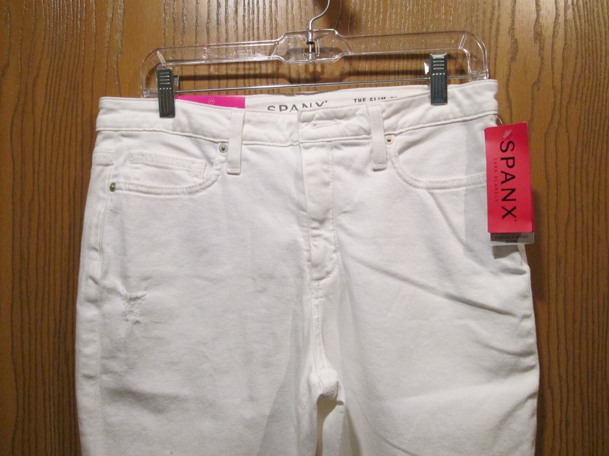 Spanx Women's White Slim-X Casual Cuffed Stretch Jeans Size 29 NEW