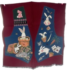 Tapestry Fabric Panel For Sewing A Easter Spring Theme Vest Bunny Rabbit Carrot