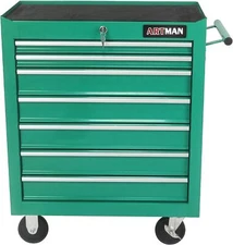7-Drawer Tool Cart with Wheels,Portable Rolling Storage Tool Chest Green