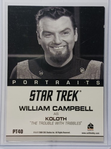 2008 Rittenhouse Star Trek TSO 40th A Series 2 Portraits PT40 William C as Kolot - Picture 3 of 3