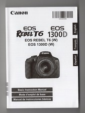 Canon EOS Rebel T6 / 1300D Genuine Camera Instruction Manual Guide 3 Languages 