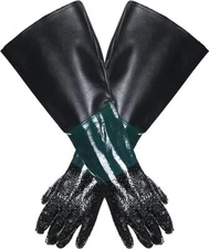 2pc Rubber Sandblast Cabinet Gloves Sand Blaster Gloves for Abrasive Cabinet 24"