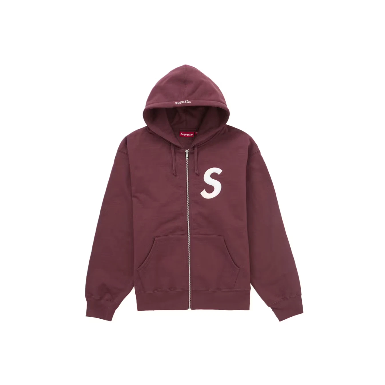 Sweat à capuche zippé avec logo Supreme S (FW24)   Marron