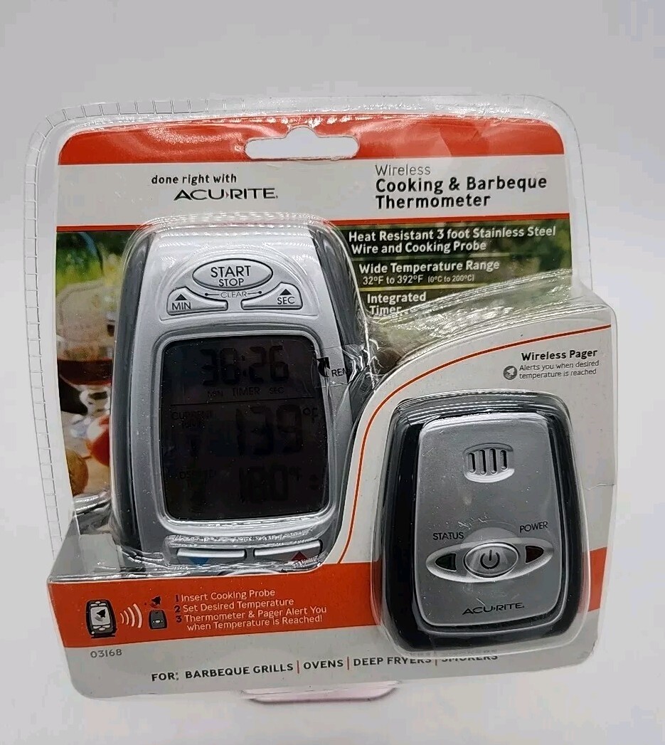 Acu Rite Wireless Cooking & Barbeue Thermometer & Timer with Wireless ...