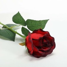 RED BLACK 24 Artificial 31" Long Stem Silk ROSE FLOWERS Party Event Decorations