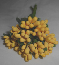 VINTAGE style Millinery Yellow Bead flower pick/bunch Dolls, Scrapbook Crafts
