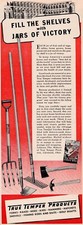 1943 True Temper Tools Vintage Print Ad Jars of Victory WWII Garden Rake Shovel