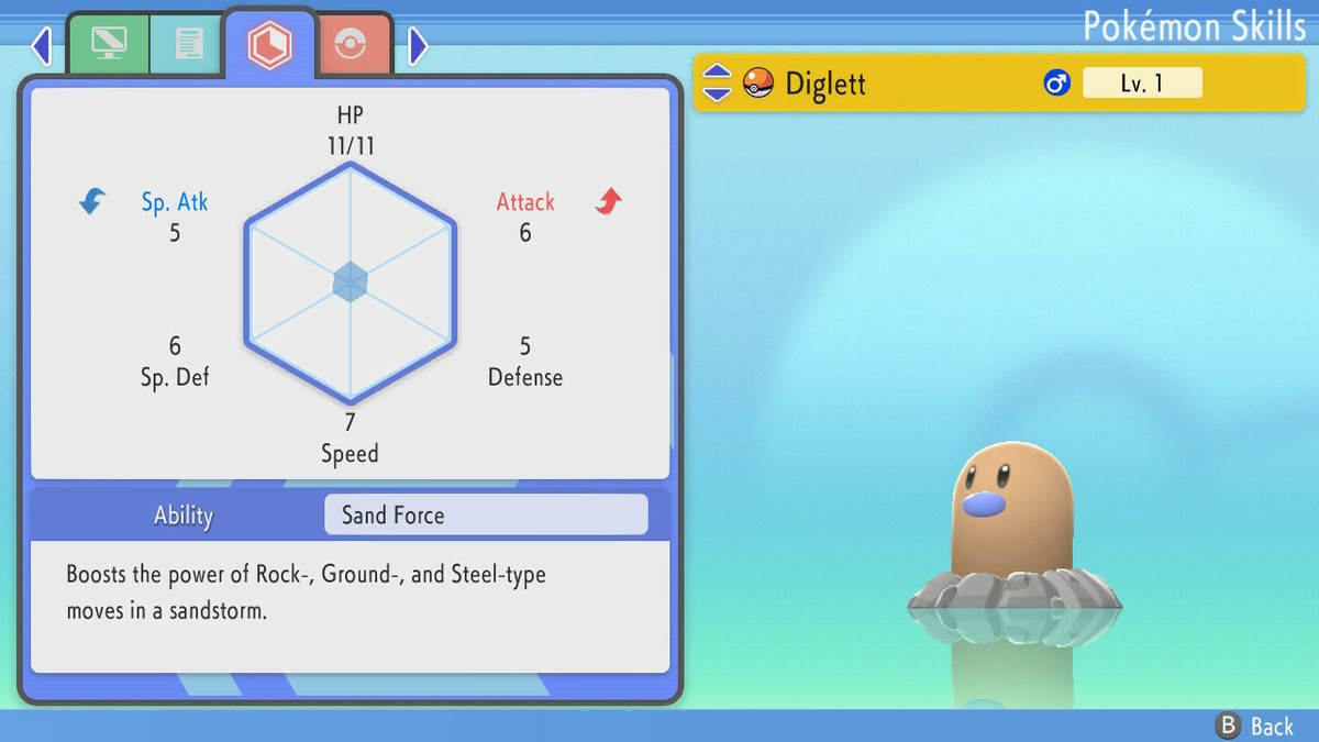 Pokemon Brilliant Diamond Shining Pearl BDSP - Shiny 6IV Diglett 