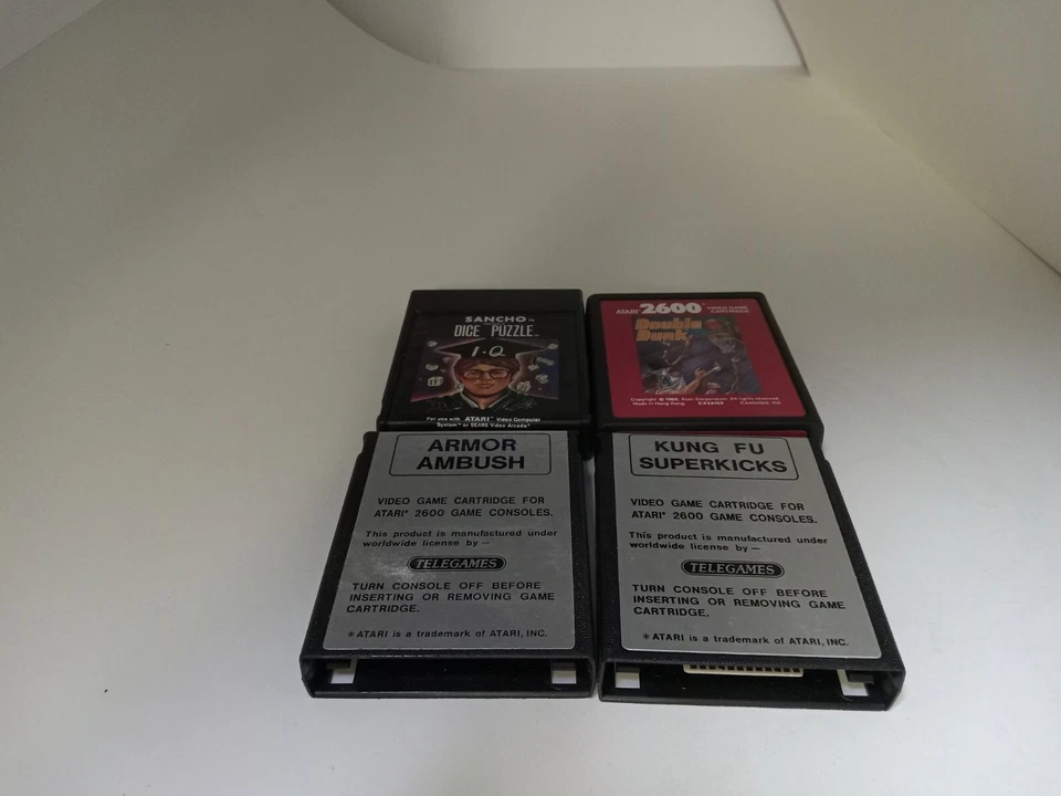 4 NEVER USED GAMES FOR ATARI 2600+ & RETRON 77 KUNG FU/ARMOR/DUNK/DICE #### - Image 2 of 4