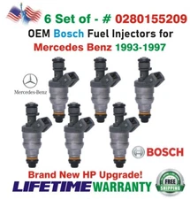 NEW OEM Bosch 6Pcs HP Upgrade Fuel Injectors for 1993-1997 Mercedes Benz I4 & I6