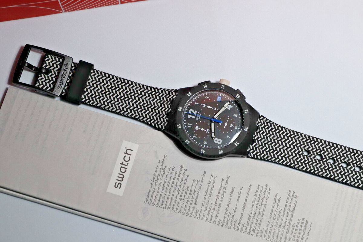 NEW Swatch Originals GIROTEMPO Chronograph 42mm Black And NEW Swatch Originals GIROTEMPO Chronograph 42mm Black And
