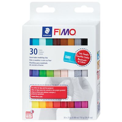 30 Piece Staedtler FIMO Polymer Clay Starter Kit Assorted Colors for Crafting