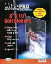 Ultra Pro 8 X 10 Clear Soft Sleeves 8-Inches x 10-Inches 50-Count Ultra Clear