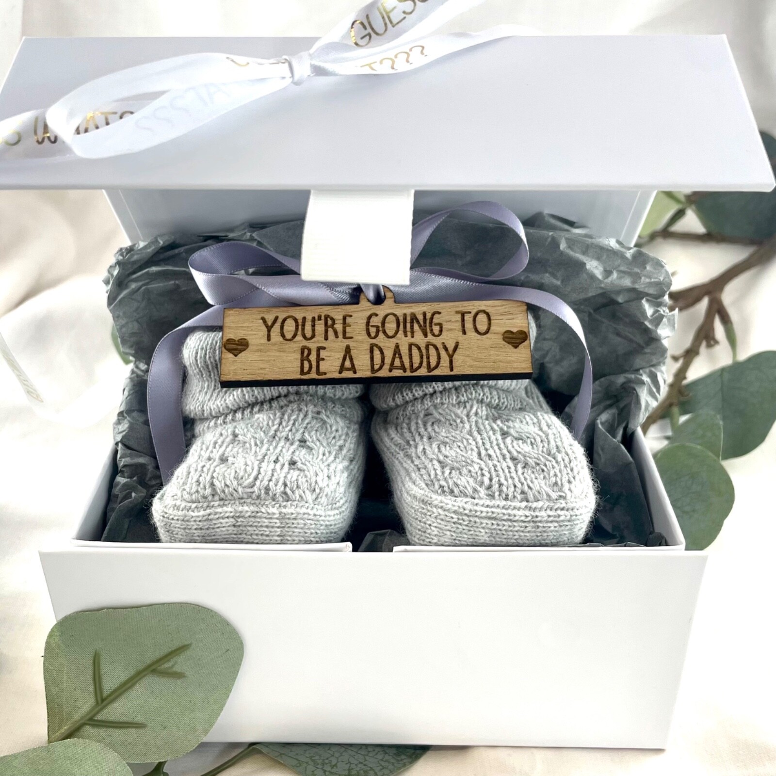 Personalised Baby Booties You're going to be a Daddy Pregnancy announcement