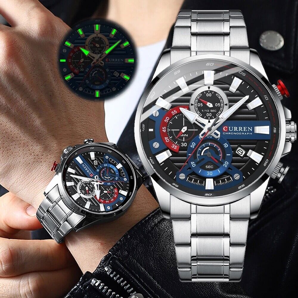 CURREN Men Watches Large Dial Sport Wristwatch Luminous Male