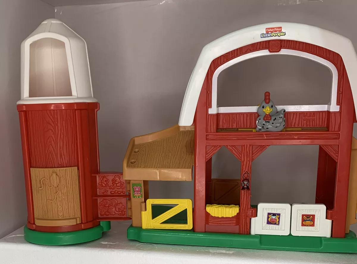 Fisher Price Little People Animal Sounds Farm Barn Silo Playset