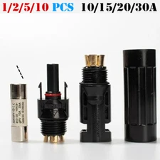 1/2/5/10Pcs-10A 15A 20A 30A in-line Fuse Holder Solar Panel Cable PV Connector
