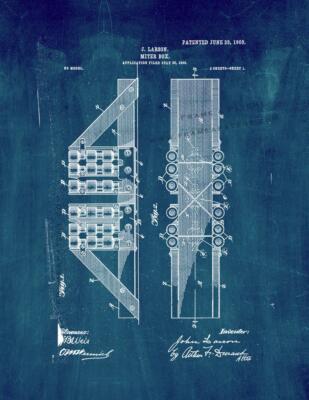 Miter Box Patent Print Midnight