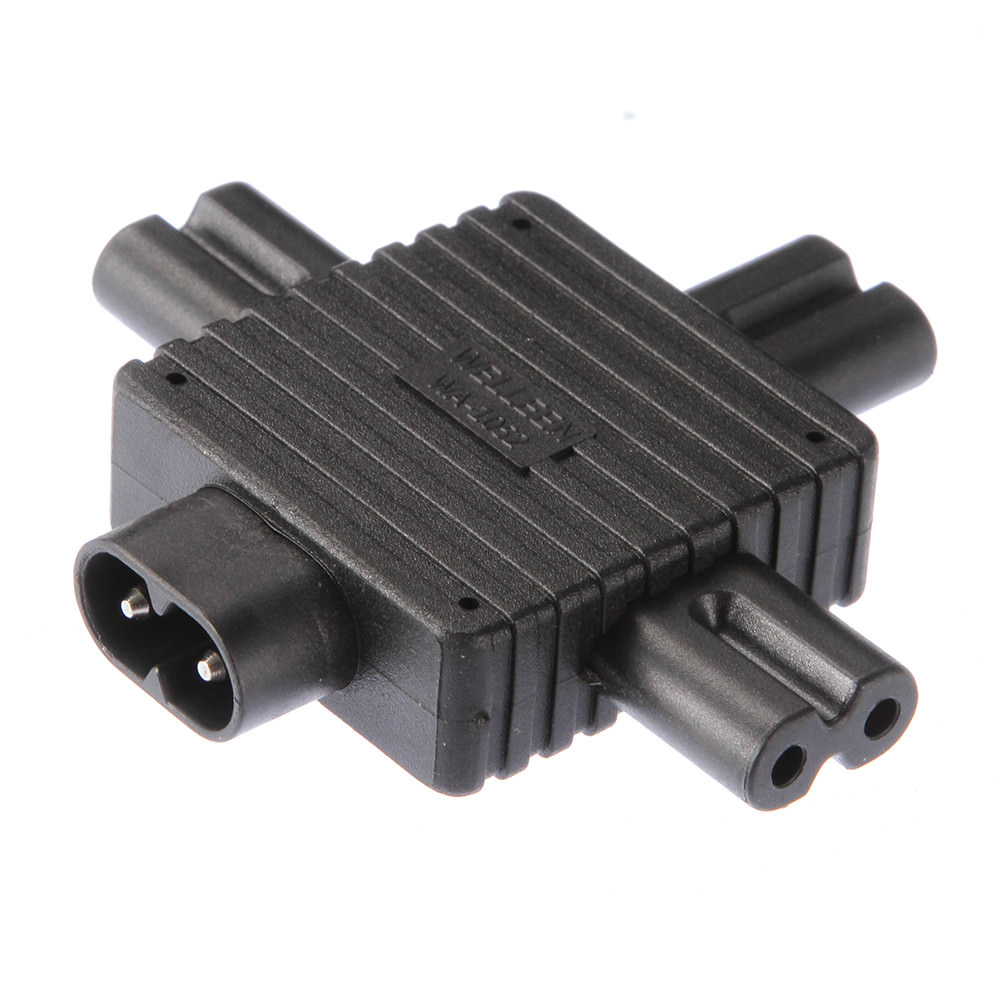 IEC C8 Male to 3X Female C7 Plug Splitter Power Adapter Cable