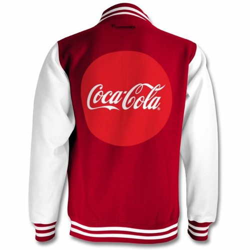 COCA COLA Varsity Bomber Snap Button Jacket Red Size XS to 2XL - Picture 9 of 9