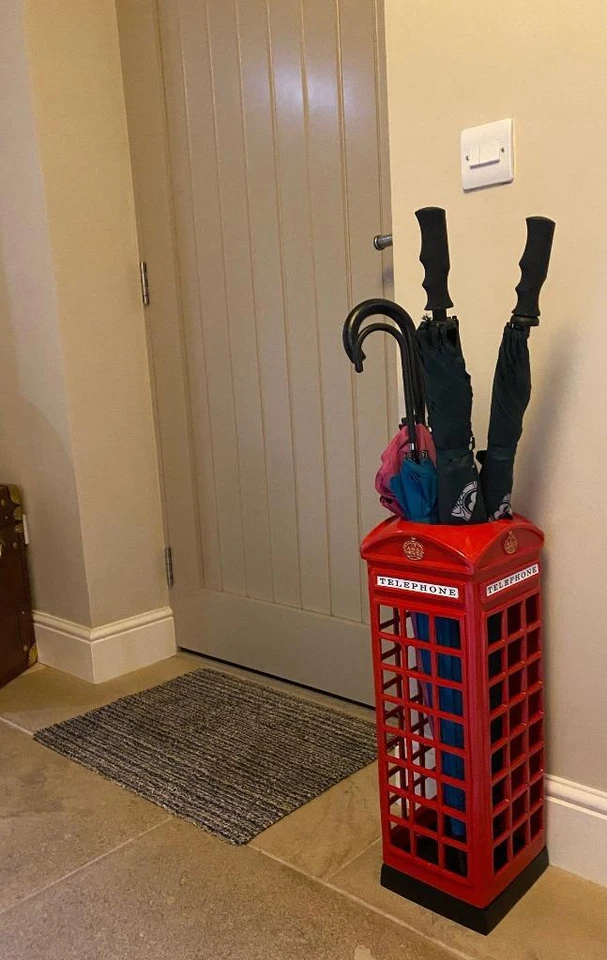 Umbrella Stand - Red British Iconic Telephone Booth Phone Box - Aluminium - 58cm - Image 2 of 4