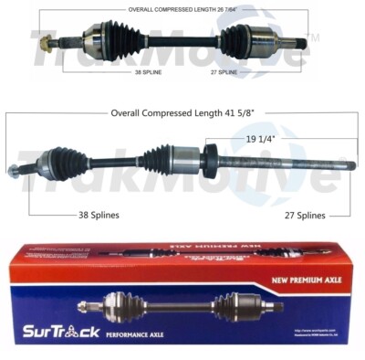 SurTrack Pair Set of 2 Front CV Axle Shafts For Ford Lincoln Mercury V6 Std Asp