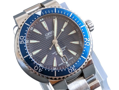 Wristwatch ORIS Divers 7533P Automatic SS Men Analog 44mm Silver
