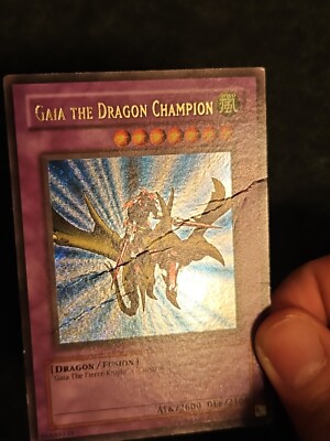 Misprint* Gaia the Dragon Champion LOB-125 Secret Rare Damaged
