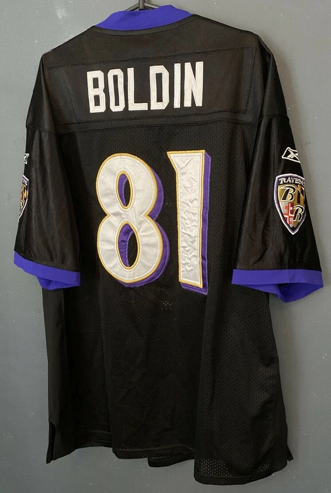 男式 ANQUAN BOLDIN #81 巴尔蒂莫尔乌鸦队 NFL 足球衬衫球衣尺寸 2XL XXL — 第 3/4 张图片