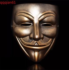 Movie V For Vendetta White Mask Guy Fawkes Halloween Cosplay Prop Resin Toy Gift