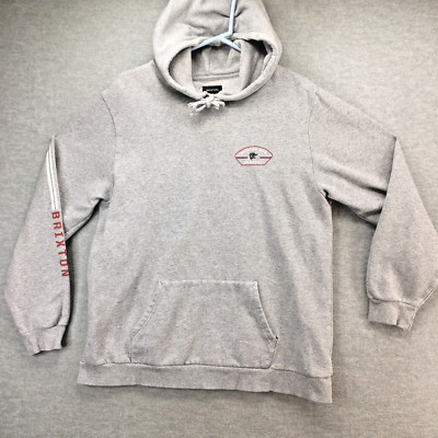 Brixton Hoodie Adult XL Gray Long Sleeve Sweater Streetwear Casual