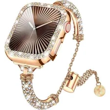 Lady Diamond Bracelet Band+Case For Apple Watch S10 9 8 7 6 5 41/42/44/45/46mm