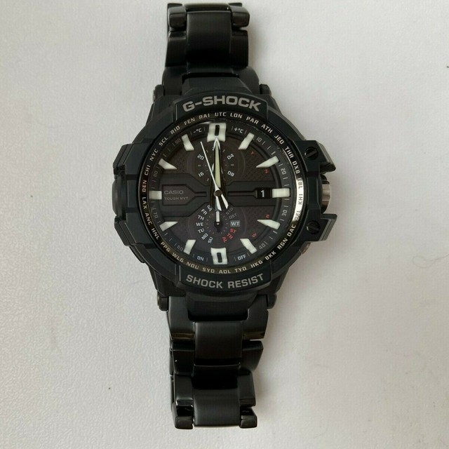 casio watch black metal band