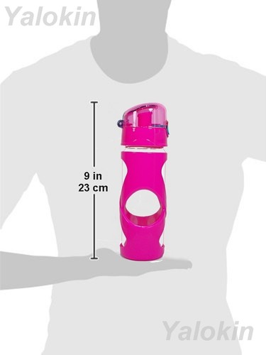 BPA - Lead Free Sports Fitness GLASS Beverage Water Flip Lid Bottle 16 oz (0.5L) - Picture 22 of 22