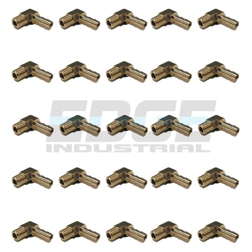 (25 Pack) 1/4 HOSE BARB ELBOW X 1/8 MALE NPT Brass Pipe Fitting WOG Fuel Air