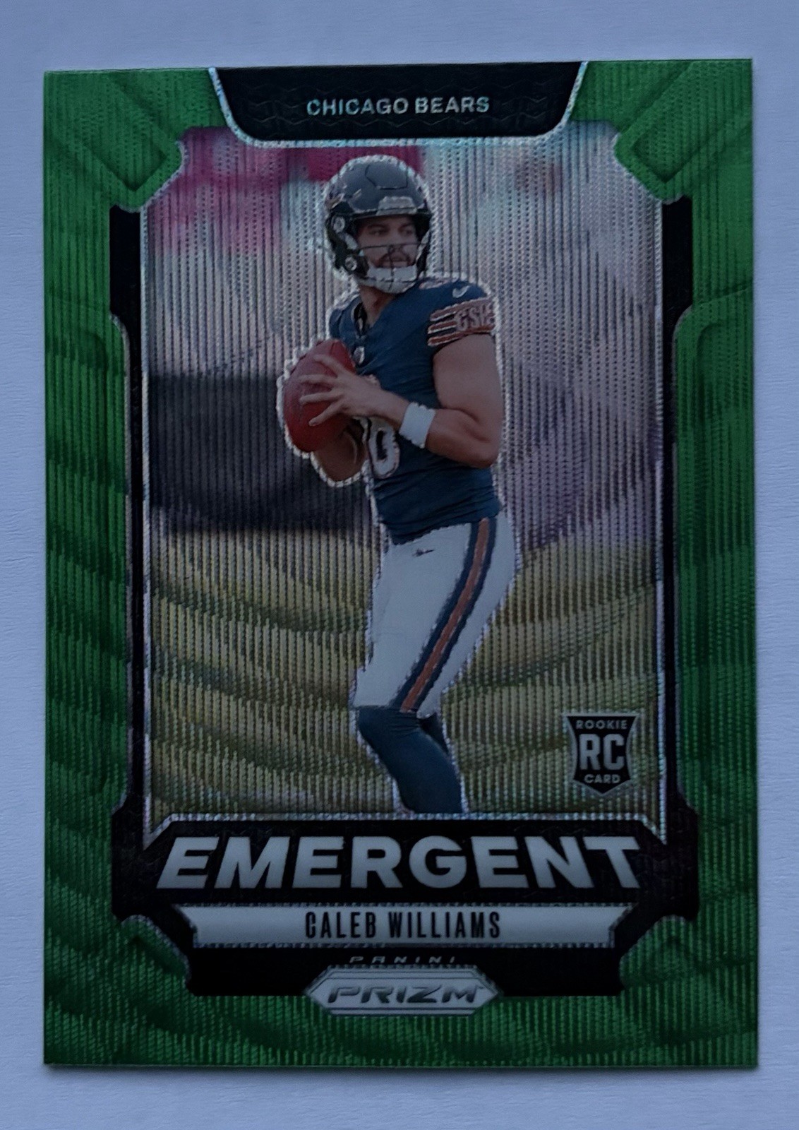 Caleb Williams 2024 Prizm Football Emergent Green Rookie Card Number #1