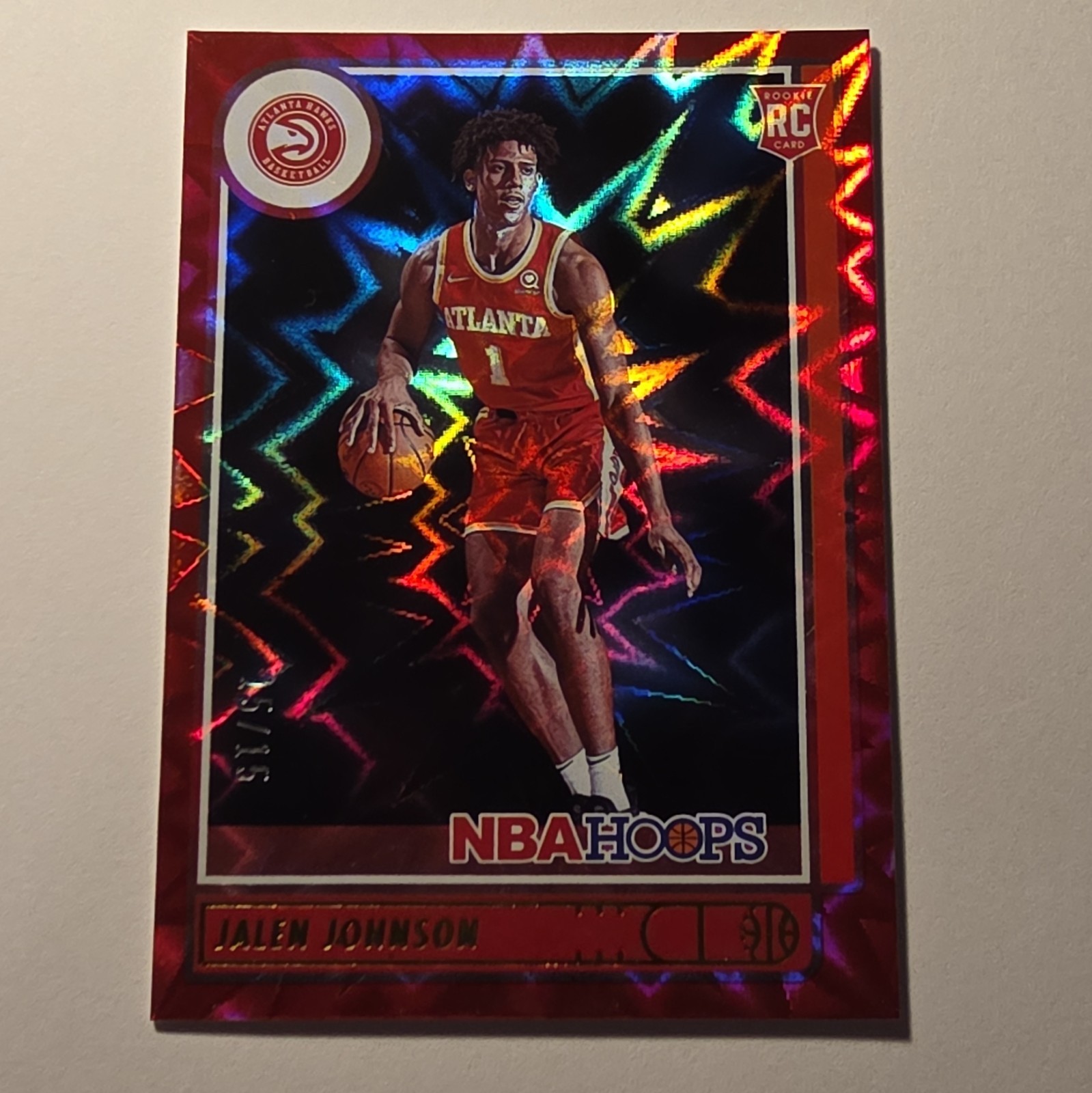 Panini 2021-22 NBA Hoops Jalen Johnson Rookie Rookies #213 Red Explosion /15