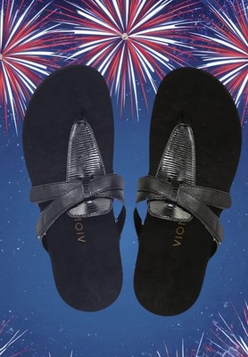 Vionic USA6Women s Rest Karley Vio-Motion Insole Toe Post Sandals (black)