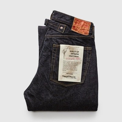 STUDIO D'ARTISAN Raw Denim Straight Jeans Dark Blue Cotton 5-Pocket Men's