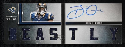 2012 Panini Playbook Blue Foil Signatures 73/99 Brian Quick #19 Auto RC 7eo