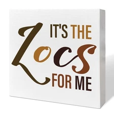 RJYMK Decorative Signage, African American Art Desk Decor, Wooden Box Sign, 5...