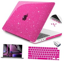 for M5 M4 M3 M2 M1 MacBook Pro 14 inch Case 2025 2024 2023 Sparkly Rose Pink