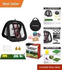 Chipping Net for Golf - Triple Target Pop-Up Training Set for Indoor and Outdoor
