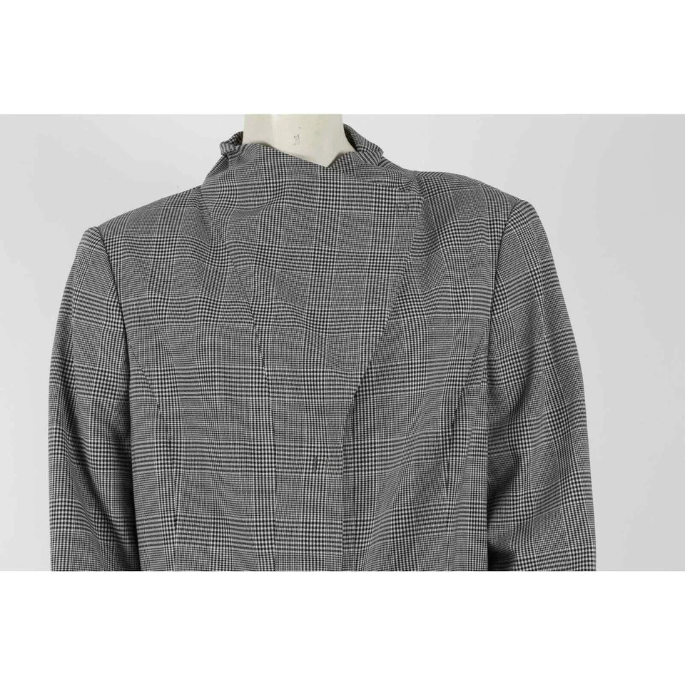 Piazza Sempione Gray Plaid Wool Blazer – Hidden Snap – Size 48 - Image 4 of 4