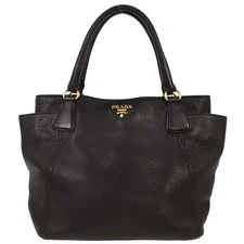 Prada Black Leather Tote Handbag 12/113 155266
