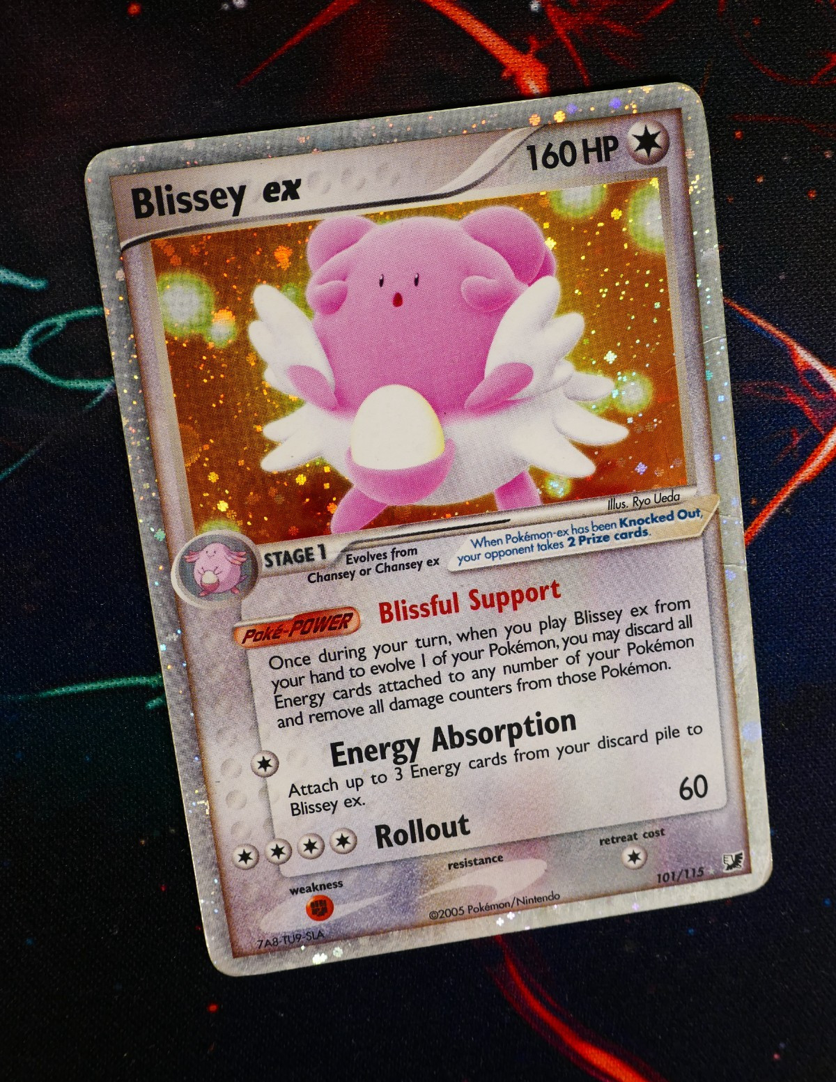 HP Pokemon BLISSEY EX Card UNSEEN FORCES Set 101/115 Holo Foil Ultra Rare 2005